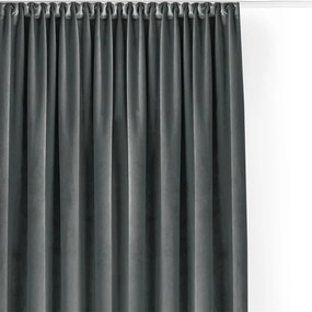 Sötétszürke bársony dimout (részleges sötétítő) függöny 265x250 cm Velto – Filumi