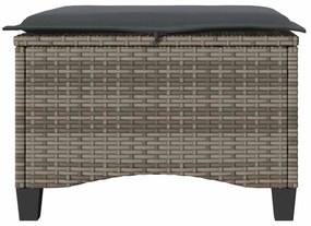 2 db szürke polirattan kerti székek párnákkal 55x55x36 cm