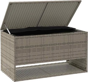 Szürke Polyrattan Kültéri Párna Doboz 100X55X55,5 Cm