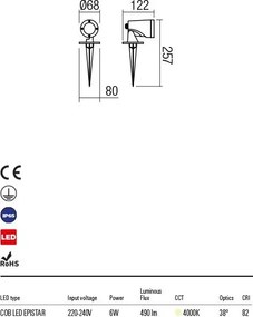 REDO 9494 SAM Kültéri Növényvilágító Lámpa LED IP65