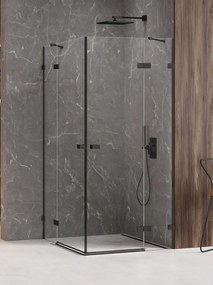 New Trendy Avexa Black zuhanykabin 80x80 cm négyzet fekete félmatt/átlátszó üveg EXK-1608