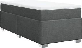 vidaXL sötétszürke szövet rugós ágy matraccal 80 x 200 cm