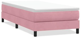 rózsaszín bársony rugós ágy matrac nélkül 80x220 cm