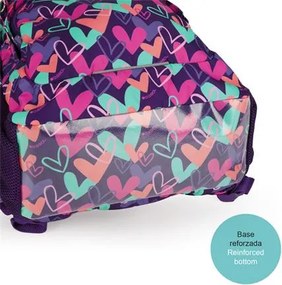 Hátizsák, iskolatáska, cipzáras, GABOL Kokoro, lila, szívek (GA237840L)