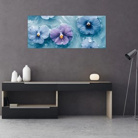 Kép - Ibolyák a vízben (120x50 cm)
