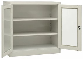 világosszürke acél irodai szekrény 90 x 40 x 90 cm