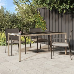 Kerti Étkezőasztal Bézs 190x90x75 cm Polirattan