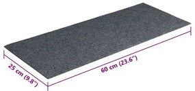 öntapadós lépcsőszőnyegek, 30 db, világosszürke, téglalap alakú, 60 x 25 cm