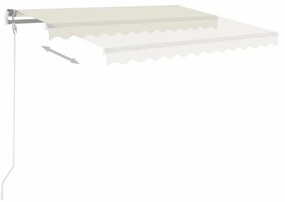 krémszínű kézzel kihúzható LED-es napellenző 3,5 x 2,5 m