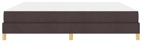 Boxrugós ágy Barna 200 x 200 cm Textil és mérnöki fa