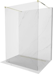 Mexen Kioto, átmenő zuhanyparaván 110 x 200 cm, 8mm átlátszó üveg, 2x arany stabilizáló távtartó, 800-110-002-50-00