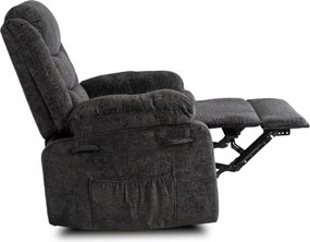 Dönthető fotel fekete bársony, ARTURO