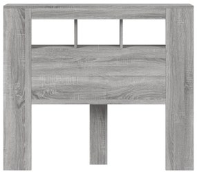 szürke sonoma szerelt fa LED-es fejtámla 120 x 18,5 x 103,5 cm