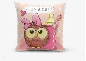 Gyerek párnahuzat 43x43 cm Girl Owl – Mila Home
