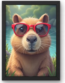Kapibara poszter piros szemüvegben