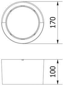 Lámpa Fali lámpa CANTI 12W, 1000lm, AC220-240V,50/60Hz, IP65, 4000K, kör