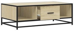 sonoma tölgy szerelt fa és fém dohányzóasztal 100 x 57 x 35 cm