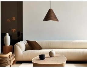 Tömörfa függeszték zsinóron 1xE27/60W/230V átm. 33 cm dió/kaucsukfa