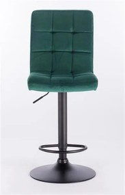 HR7009 Sötétzöld modern velúr szék fekete lábbal