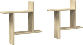 vidaXL 2 db sonoma tölgy színű szerelt fa fali polc 50 x 12 x 50 cm