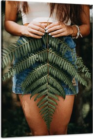 Botanika Vászonkép Nő levéllel 60x90