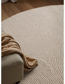 Világos natúr színű kézi szövésű gyapjú kerek szőnyeg ø 150 cm Eleni Natural White – Hanse Home