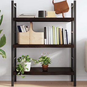 sötétbarna kezelt tömör tölgyfa fali polc 100x50x(2-6) cm