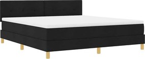 vidaXL LED Box Spring Ágy matracmal leddel Fekete 180 x 200 cm szövet