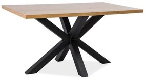 Étkezőasztal Cross 150 x 90 cm farost, tölgy / fekete