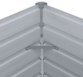 szürke horganyzott acél kerti magaságyás 600 x 80 x 45 cm