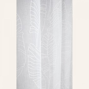 Flory Fehér levélmintás függöny 140 x 280 cm