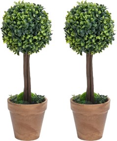 vidaXL 2 db zöld gömbalakú cserepes műpuszpáng 56 cm