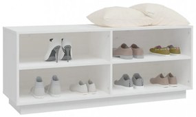 fehér tömör fenyőfa cipőszekrény 110 x 34 x 45 cm