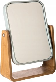 Bambusz Kozmetikai Tükör, Levehető, Fehér