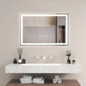 Fürdőszobai tükör páramentesítő tükörfűtéssel LED tükör 60 x 40 cm
