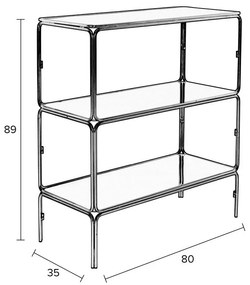 Fekete-aranyszínű fém könyvespolc 80x89x35 cm Liah – White Label