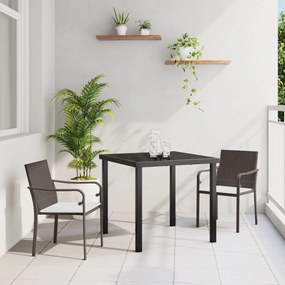 3 részes kültéri étkezős szett párnákkal - Barna rattan
