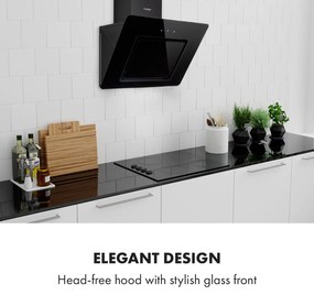 Klarstein Sofia 60, páraelszívó, 300 m³/ó, érintőképernyő, üvegezett elülső rész, fekete