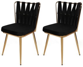 Kusakli Black and Gold étkezőszék szett, 2 db, 2 db