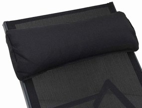 Napozóágyak asztallal 3 pcs Fekete és antracit 197 x 54 x 86 cm