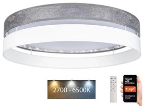 Belis LED Dimmelhető mennyezeti lámpa LIMA LED/36W/230V Wi-Fi Tuya + távirányító ezüst/fehér BE0882