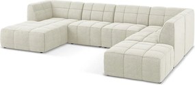 Bézs buklé sarokkanapé (U alakú) Aloha – Makamii