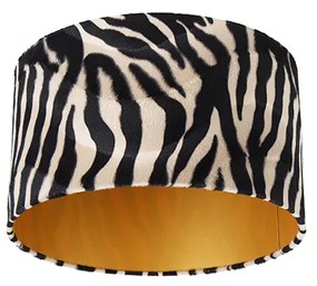 Bársony lámpabúra zebra mintával 35/35/20 arany belsővel