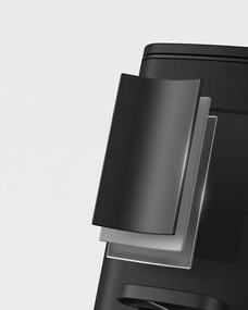 Fürdőszobai szemetes tetővel, 8L, kis helyekre, Soft Close, acél, fekete