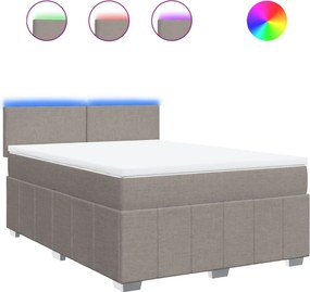 vidaXL tópszínű szövet rugós ágy matraccal 140 x 200 cm