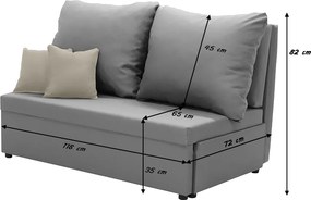 TOMI2 Kétszemélyes kinyitható kanapé Világosbarna/krém