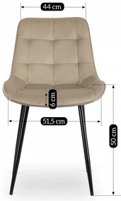 Bézs Bársony Étkezőszék. CHRIS