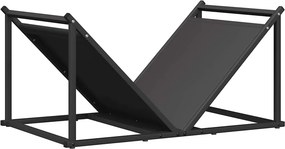 vidaXL fekete hidegen hengerelt acél tűzifatároló 70x43x34,5 cm