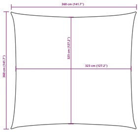 négyzet alakú bézs oxford szövet napvitorla 3,6 x 3,6 m