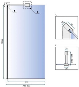 Zuhanyfal Rea Aero N 80 transparent